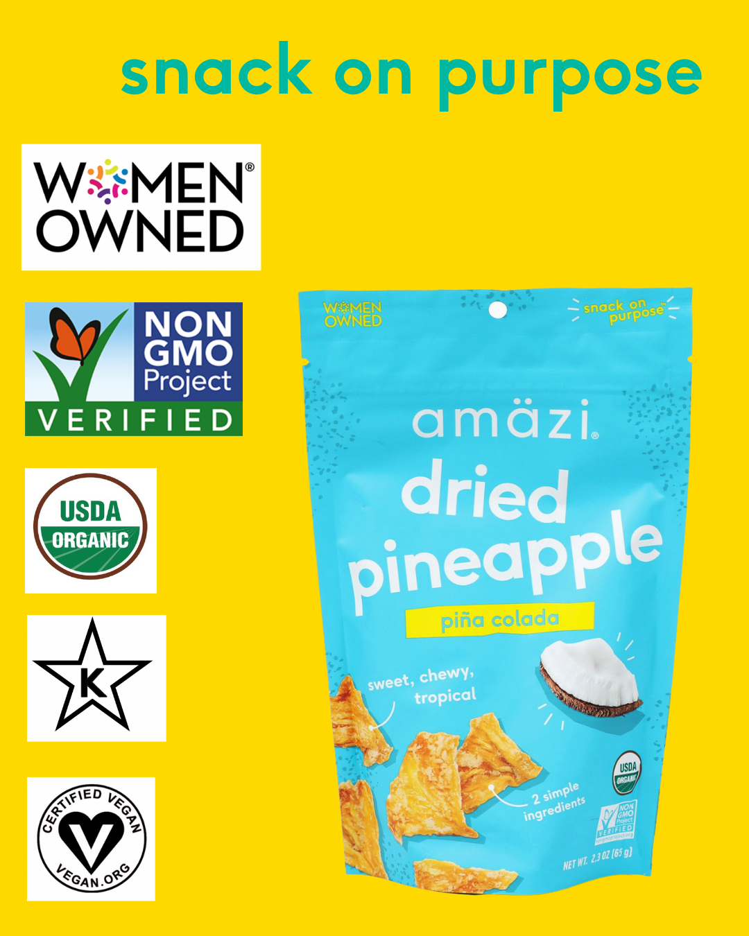 Pina Colada Dried Pineapple by Amazi